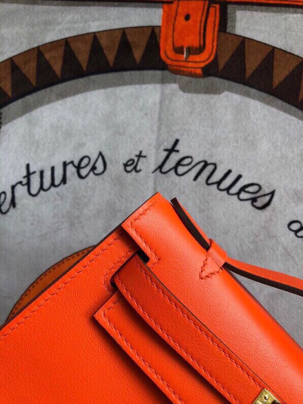 에르메스 미니 켈리백22 오렌지 금장 스위프트